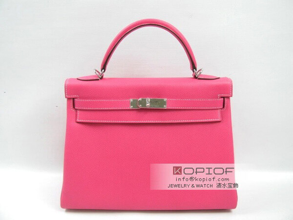 エルメス ケリー スーパーコピー32内縫 ヴォーエプソン ローズティリアン(シルバー金具) her313